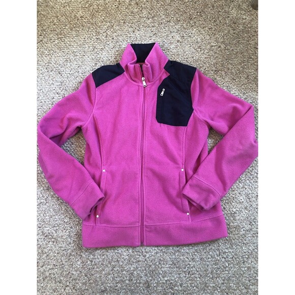 Lauren Ralph Lauren Fleece Jacket Women's Small Pink Black - Picture 2 of 7
